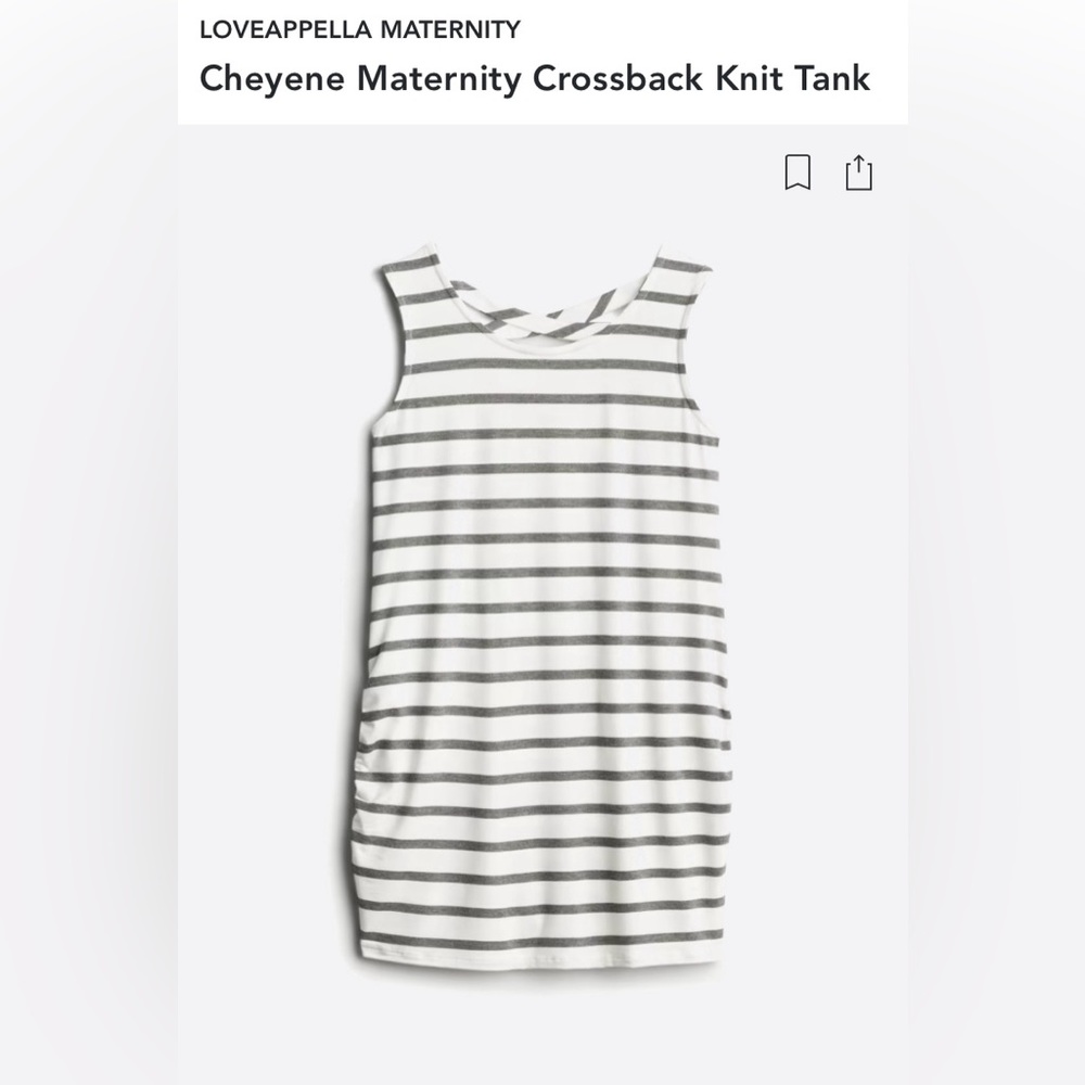 LOVEAPPELLA MATERNITY Cheyene Maternity Crossback Knit Tank | Med. | Blk & White - Picture 5 of 9